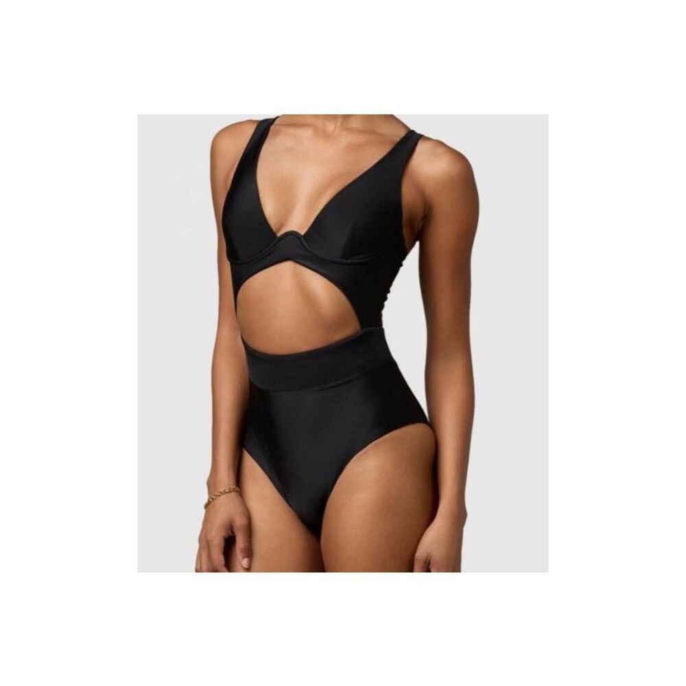 NWT MBM women’s swim peace one piece swimsuit in black XL